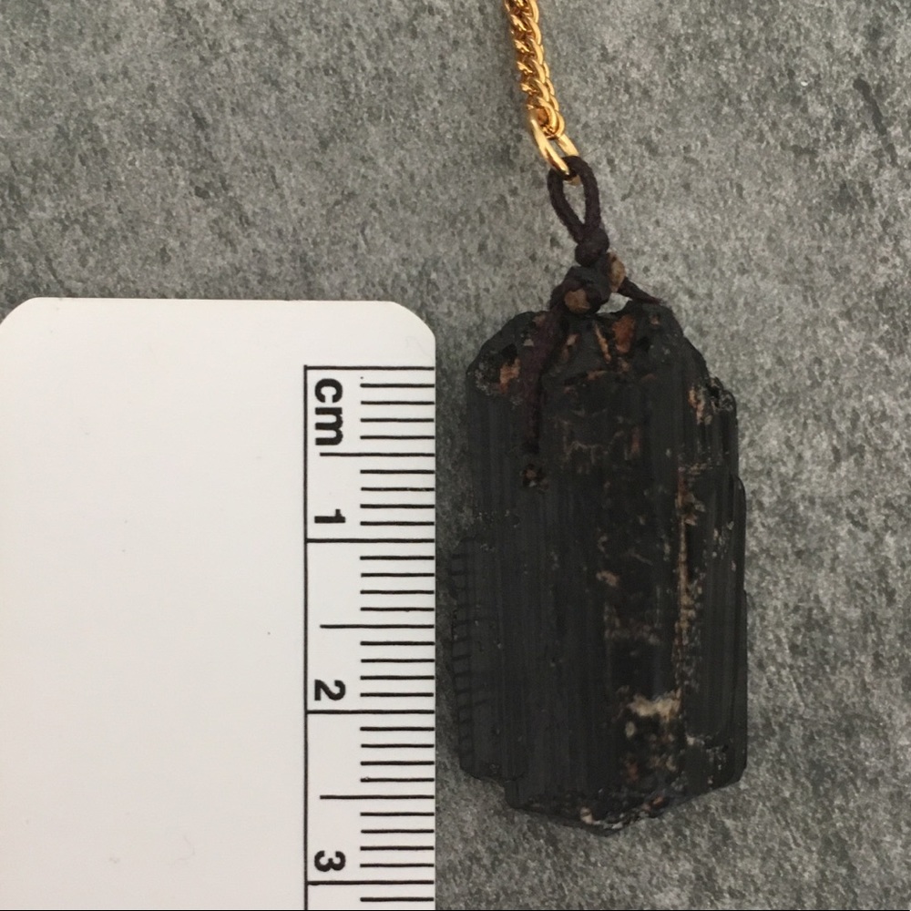 Black Tourmaline Gold Plated Necklace - Picture 7 of 8